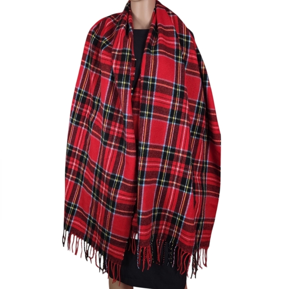 NEW J CREW Tartan Plaid Scarf Oversized Holidays - Picture 1 of 4